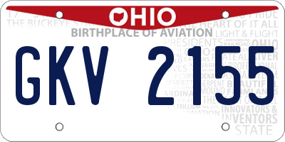 OH license plate GKV2155