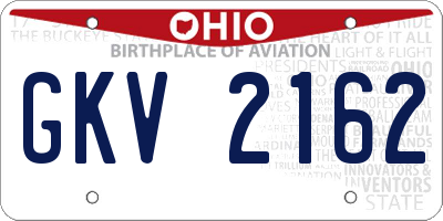 OH license plate GKV2162