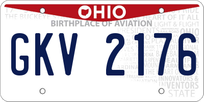OH license plate GKV2176