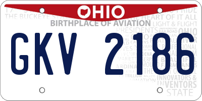 OH license plate GKV2186