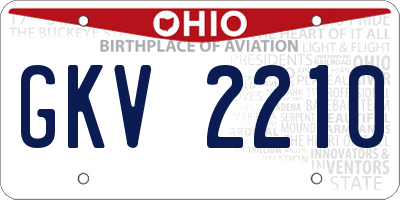 OH license plate GKV2210