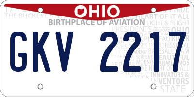 OH license plate GKV2217