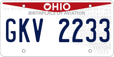 OH license plate GKV2233