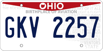 OH license plate GKV2257