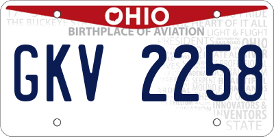 OH license plate GKV2258