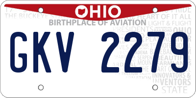 OH license plate GKV2279