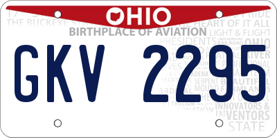 OH license plate GKV2295