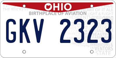 OH license plate GKV2323