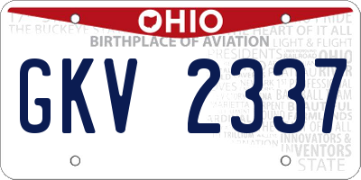 OH license plate GKV2337