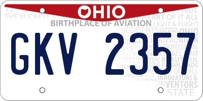 OH license plate GKV2357