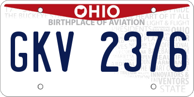OH license plate GKV2376