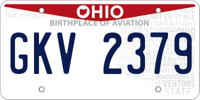 OH license plate GKV2379