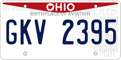 OH license plate GKV2395
