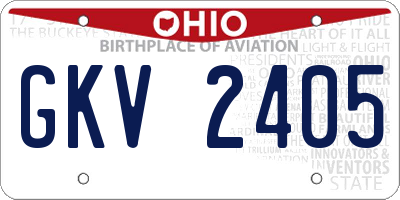 OH license plate GKV2405