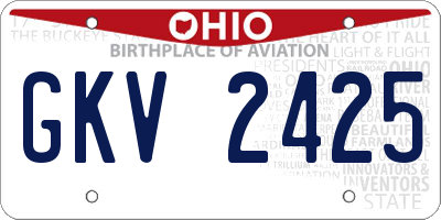 OH license plate GKV2425