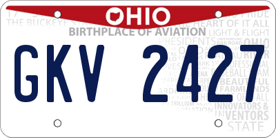 OH license plate GKV2427
