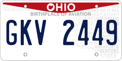 OH license plate GKV2449