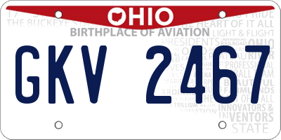 OH license plate GKV2467