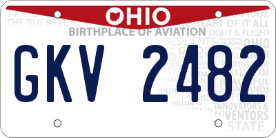 OH license plate GKV2482