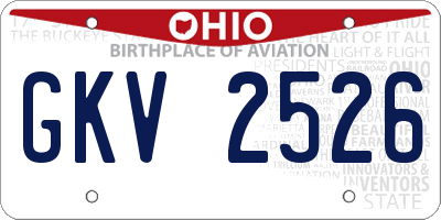 OH license plate GKV2526