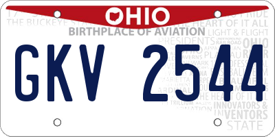 OH license plate GKV2544