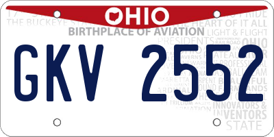 OH license plate GKV2552