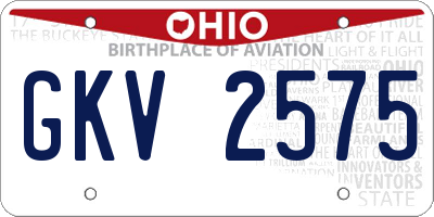 OH license plate GKV2575