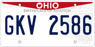 OH license plate GKV2586