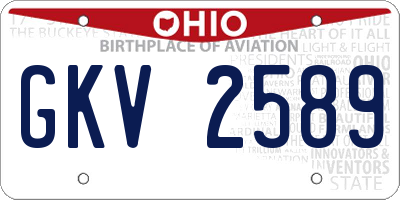 OH license plate GKV2589
