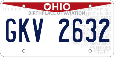OH license plate GKV2632