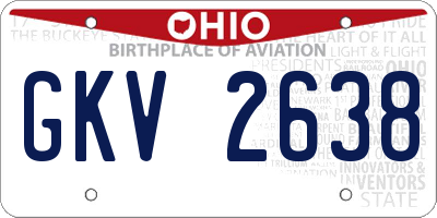 OH license plate GKV2638