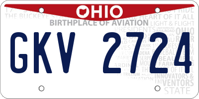OH license plate GKV2724