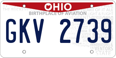 OH license plate GKV2739