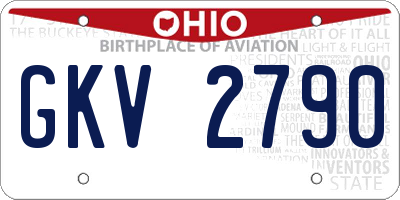 OH license plate GKV2790