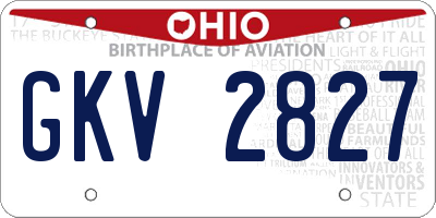 OH license plate GKV2827