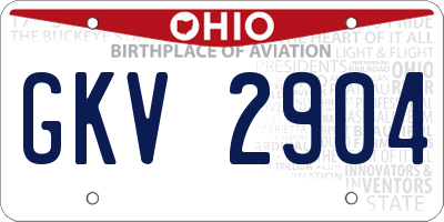 OH license plate GKV2904