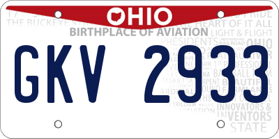 OH license plate GKV2933