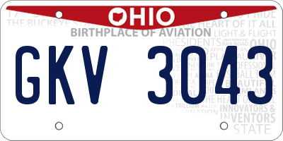 OH license plate GKV3043