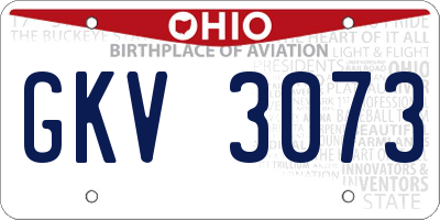 OH license plate GKV3073