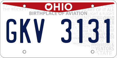 OH license plate GKV3131