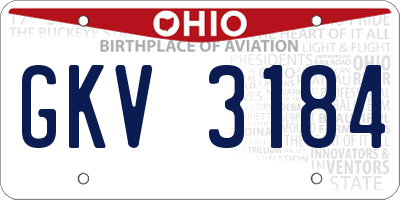 OH license plate GKV3184