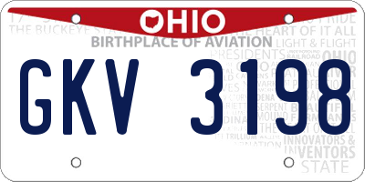 OH license plate GKV3198