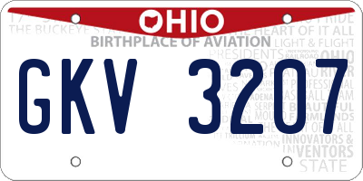 OH license plate GKV3207