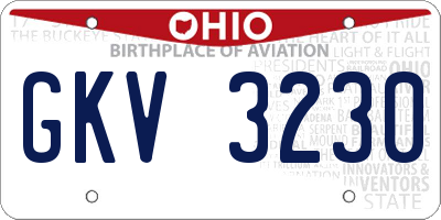 OH license plate GKV3230
