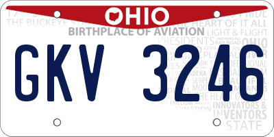 OH license plate GKV3246