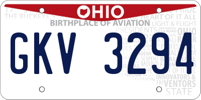 OH license plate GKV3294