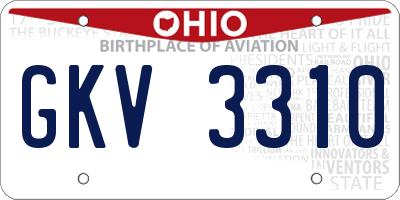 OH license plate GKV3310
