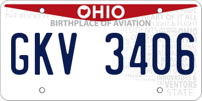 OH license plate GKV3406