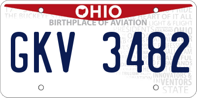 OH license plate GKV3482