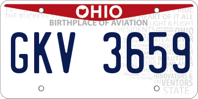 OH license plate GKV3659